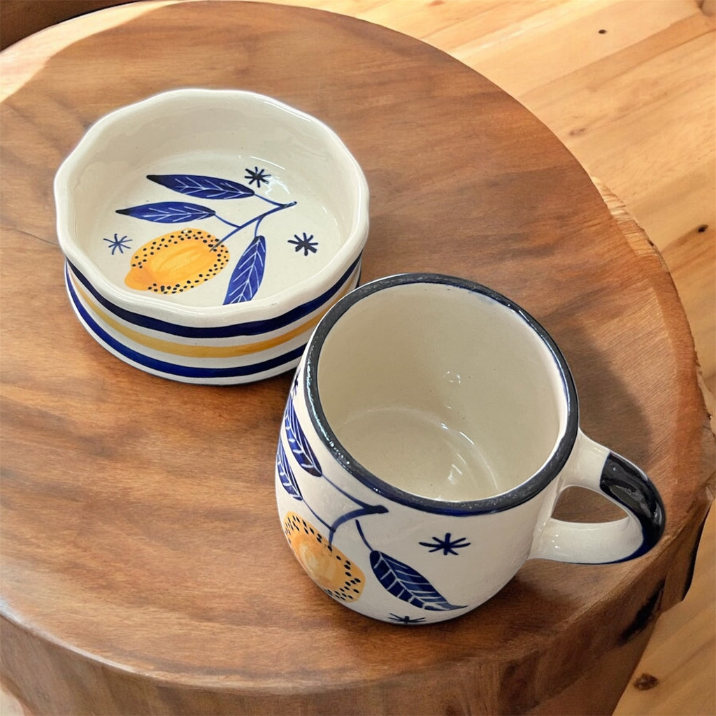 SOULCRAFTZ Twinning Edition Coffee & Tea Mugs & Bowl Set (White, 250ml)