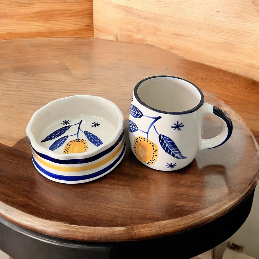 SOULCRAFTZ Twinning Edition Coffee & Tea Mugs & Bowl Set (White, 250ml)