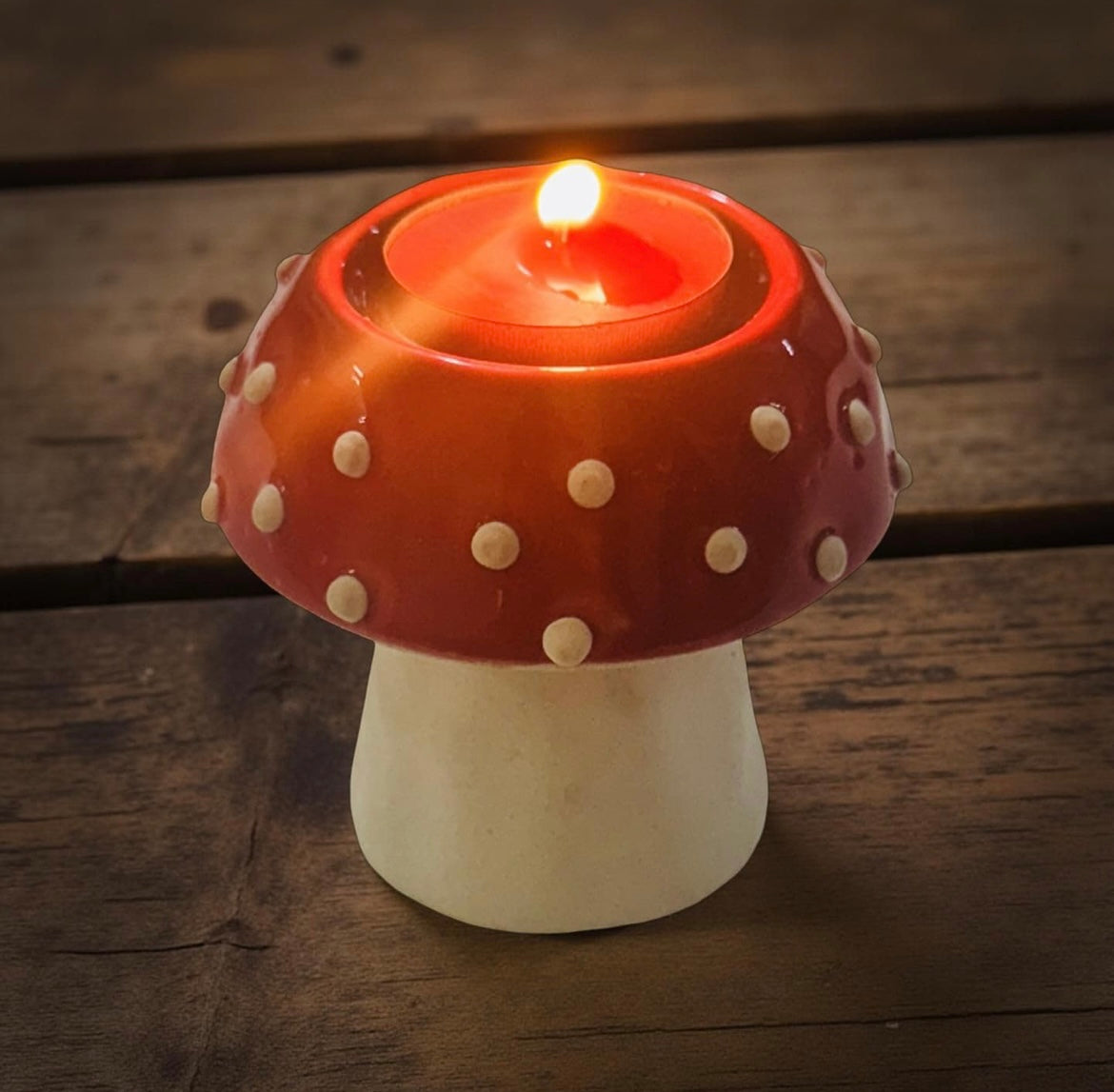 Ceramic Tea Light Candle Holder for Home Decoration | Handmade Table Decor | Decorative Tea Light Stand for Living Room, Bedroom & Festive Decoration (White)