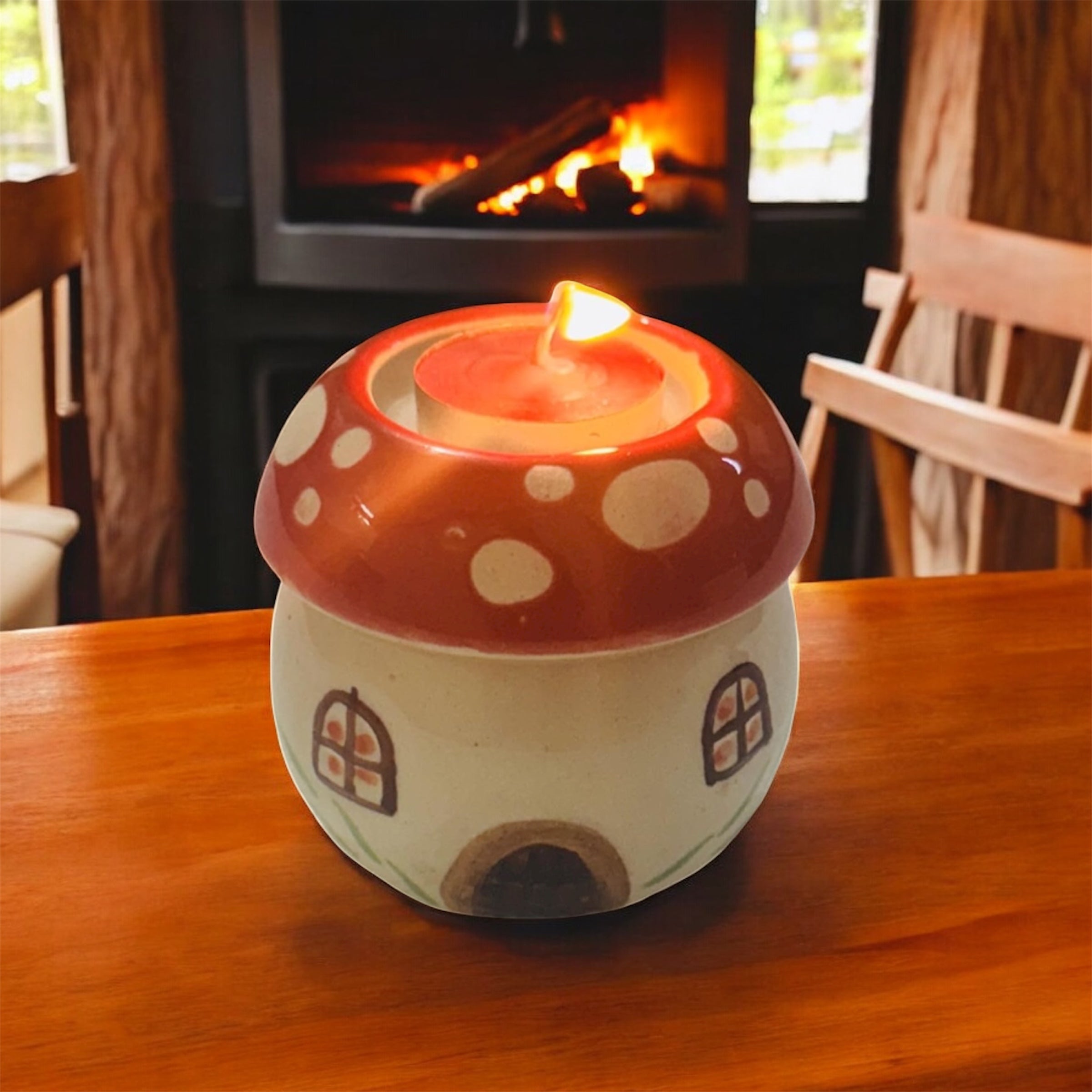 Ceramic Tea Light Candle Holder for Home Decoration | Handmade Table Decor | Decorative Tea Light Stand for Living Room, Bedroom & Festive Decoration (White)