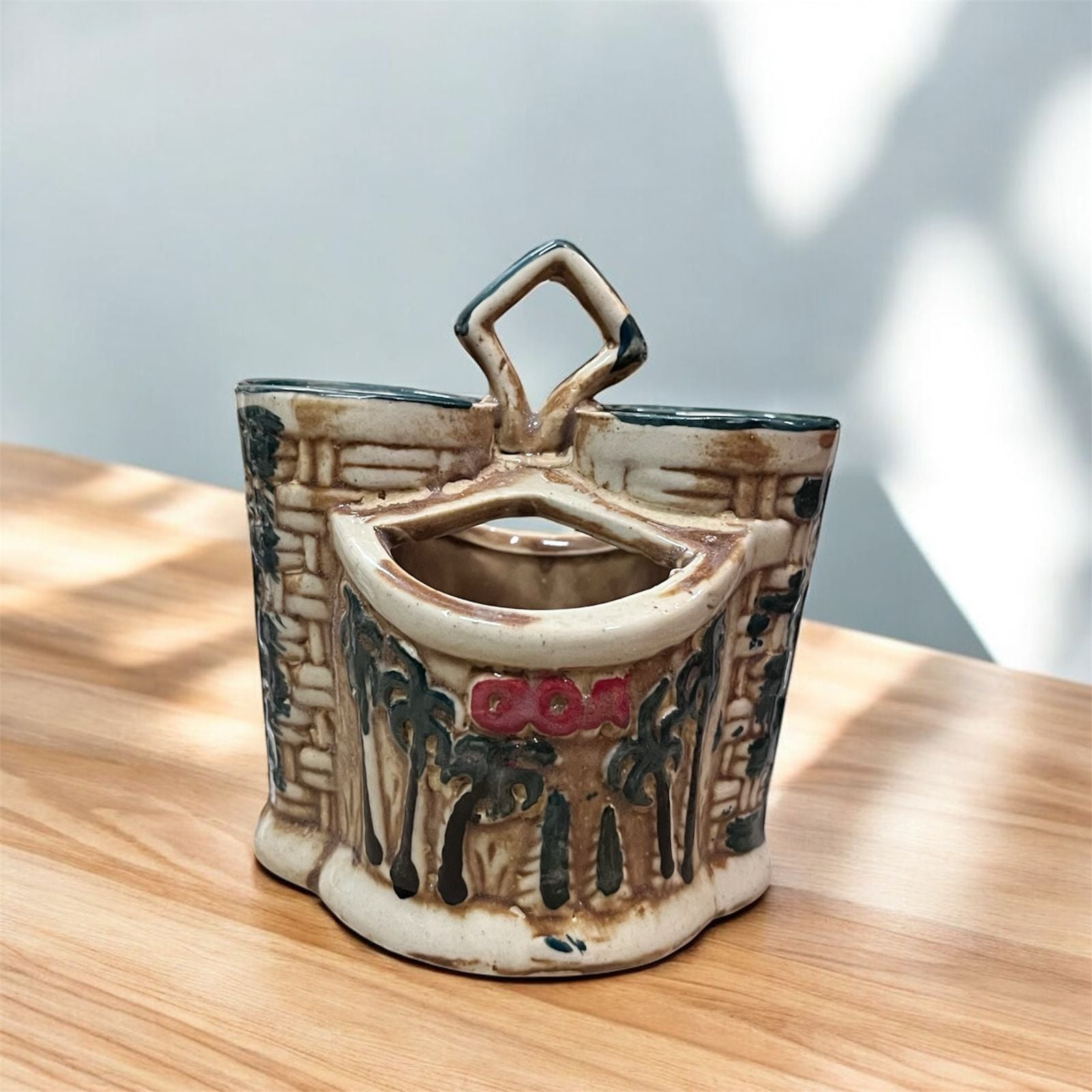 SOULCRAFTZ Goa Edition Ceramic Cutlery Holder – Handcrafted Coastal Elegance