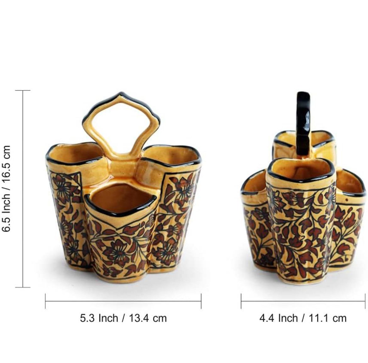 SOULCRAFTZ Goa Edition Ceramic Cutlery Holder – Handcrafted Coastal Elegance