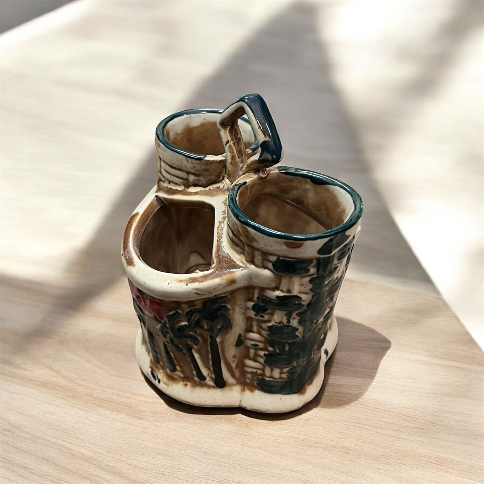 SOULCRAFTZ Goa Edition Ceramic Cutlery Holder – Handcrafted Coastal Elegance